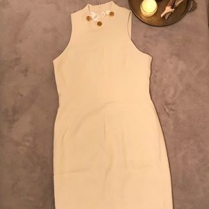 GRACE MMXIII Off-white Textured Knee Length Dress